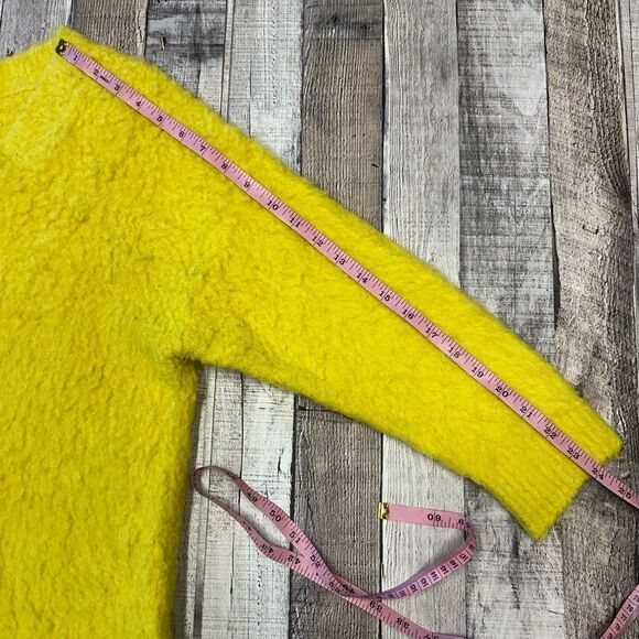 Anthropologie Simone Yellow V Neck Merino Wool Blend Long Sleeve Sweater | Small - Picture 8 of 8
